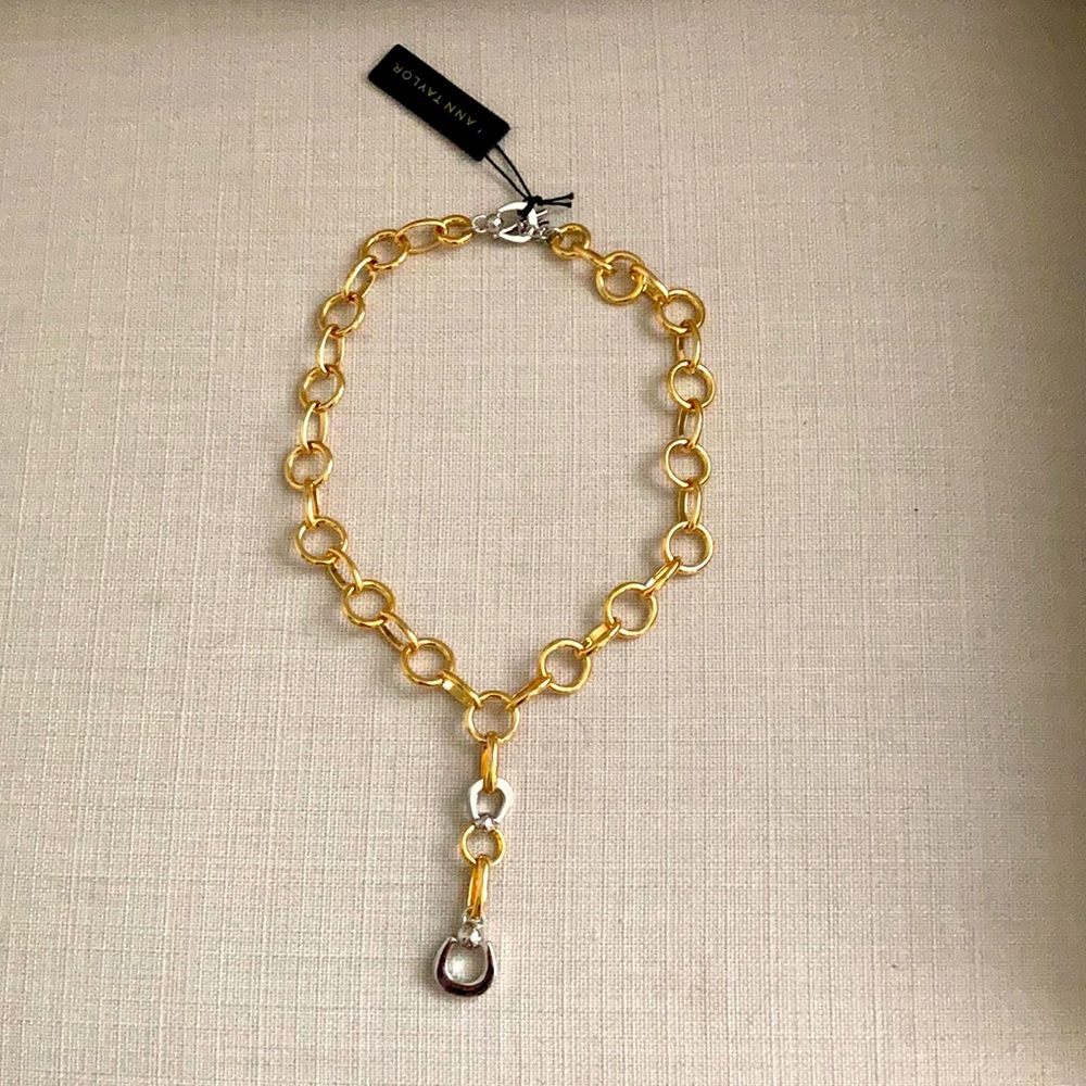 Ann Taylor gold/silver toggle necklace. NWT